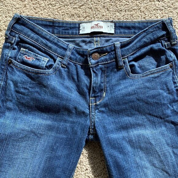 Hollister Washed 1R Distressed Straight Skinny Denim Jeans Size W 25 - Picture 5 of 8